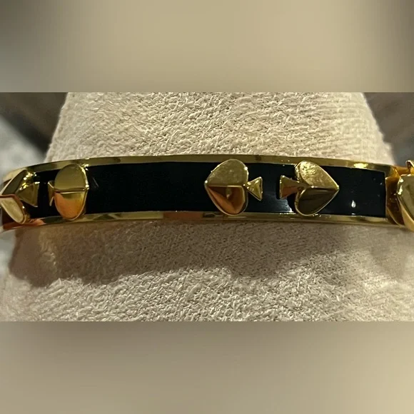 Kate Spade Black and Gold Heritage Spade Bangle Bracelet new with dust bag - Picture 5 of 8